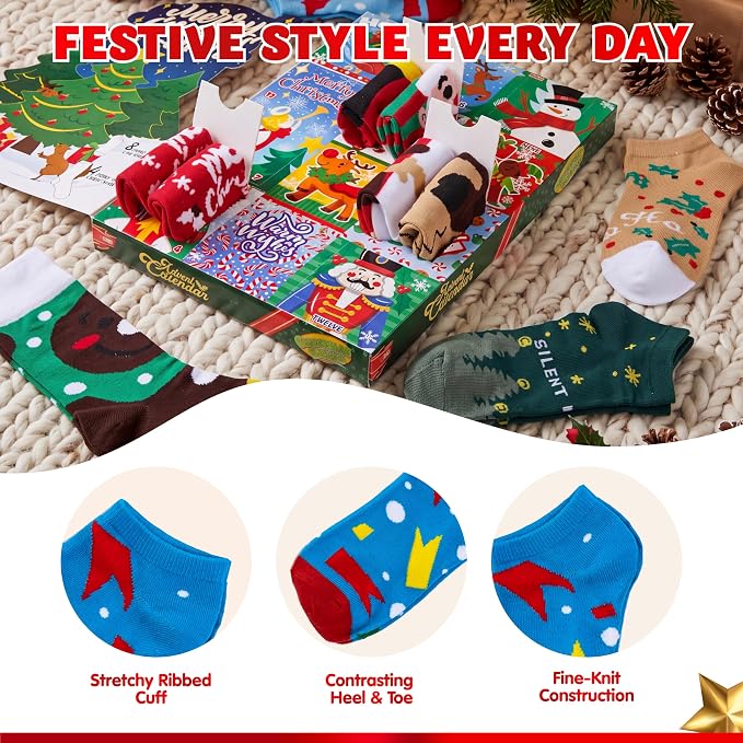 JOYIN 12 Days Christmas Socks - A Cozy Surprise Every Day