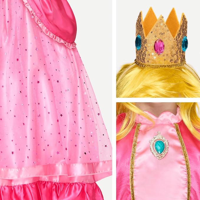 JOYIN Girls Pink Princess Dress with Crown - Halloween Costume