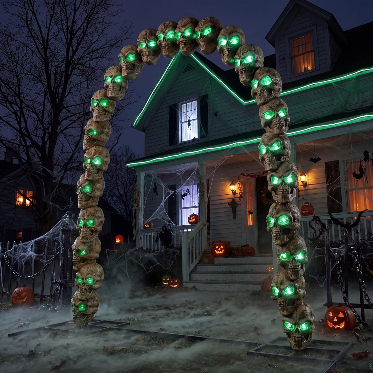 JOYIN 7.2 FT RGB Skull Archway - LED Halloween Outdoor Decoration