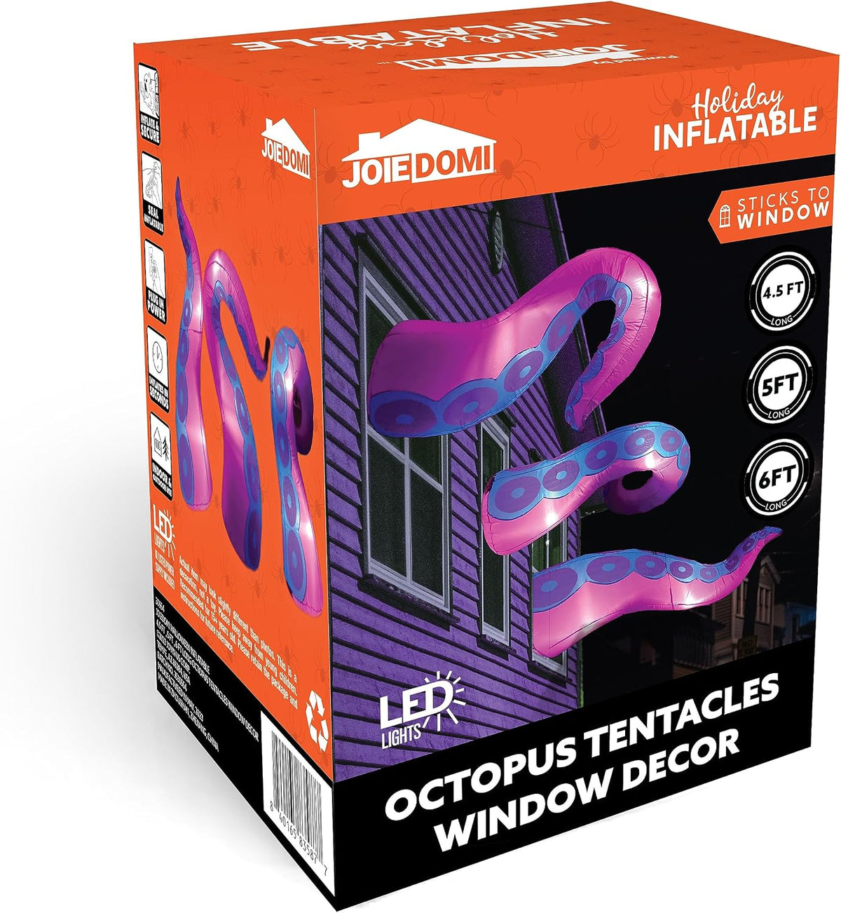 Joiedomi 3 PCS Halloween Inflatable Octopus Tentacles - LED Outdoor Decor