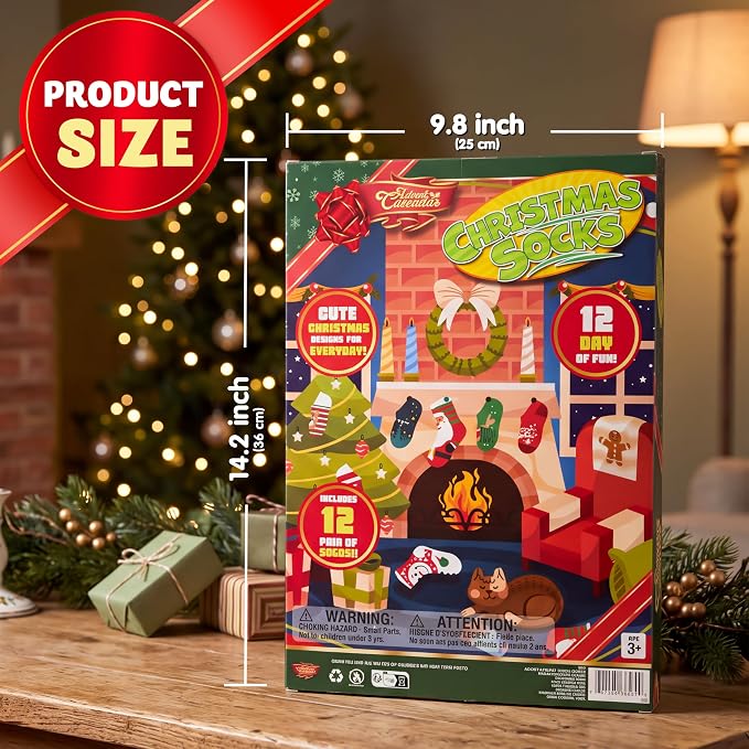 JOYIN 12 Days Christmas Socks - A Cozy Surprise Every Day