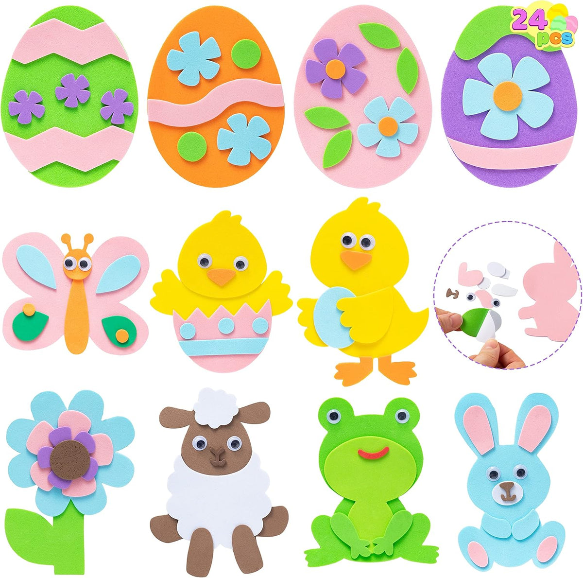 JOYIN Easter Egg Magnet Craft Set 24 Pack