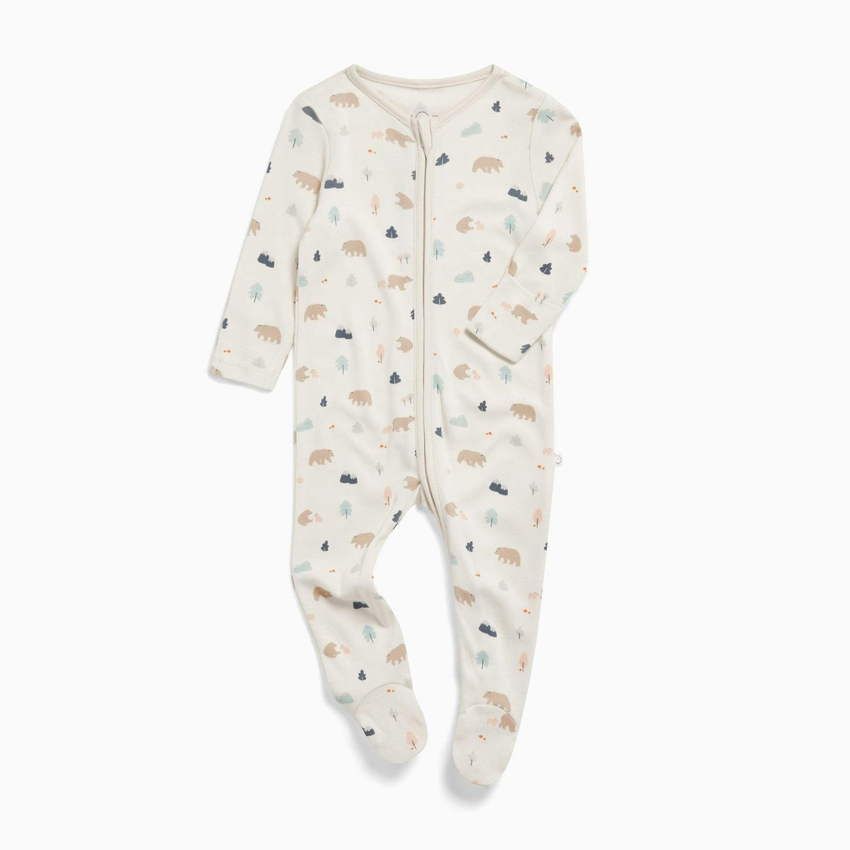 Bear Print Clever Zip Baby Pajamas