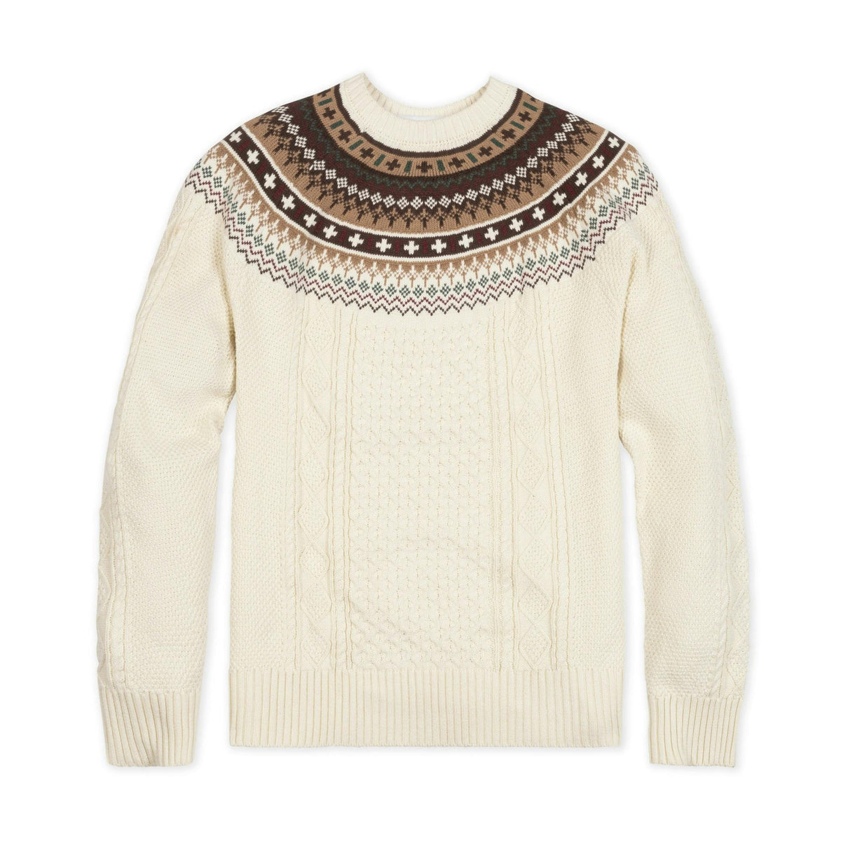 Organic Fair Isle Cable Sweater