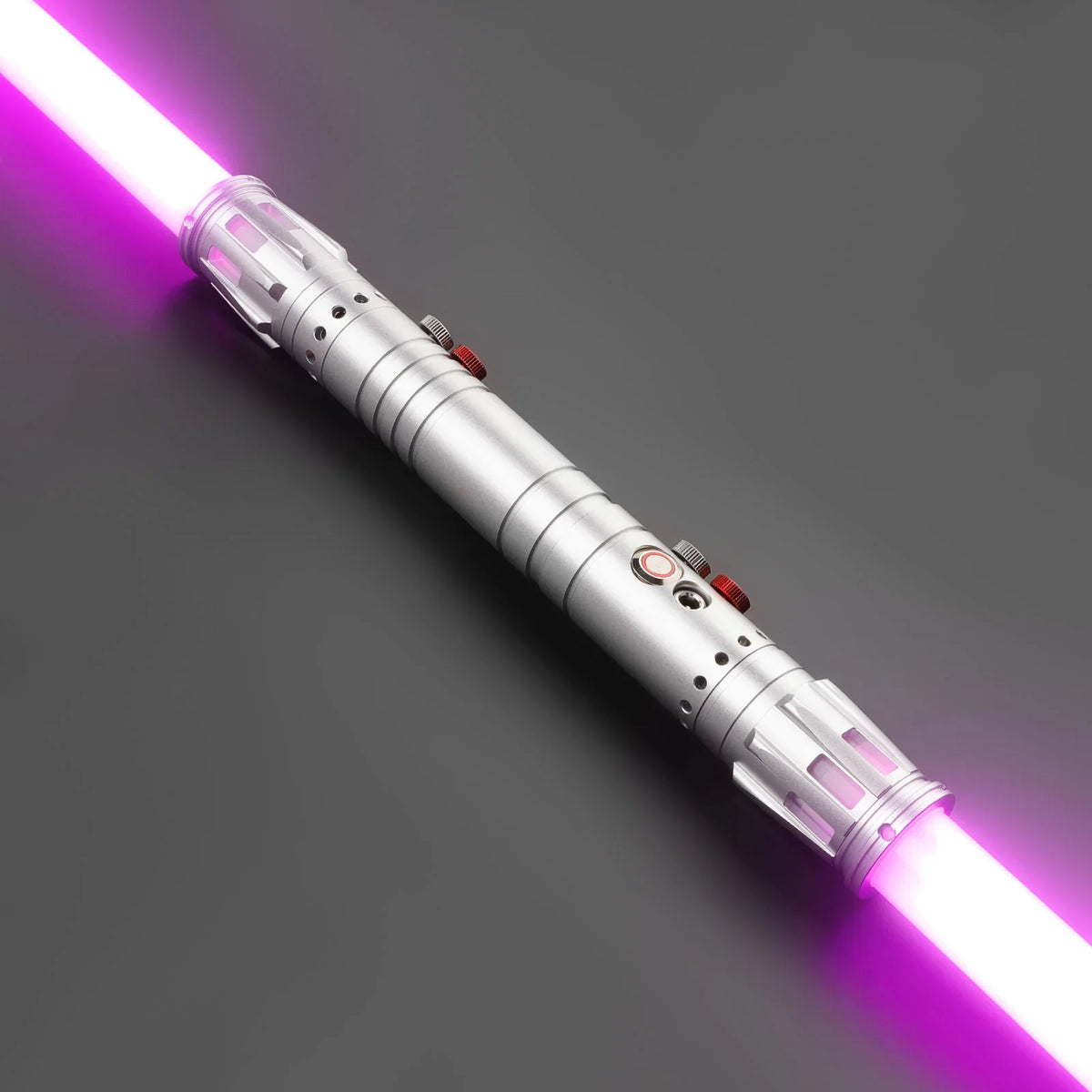 Darth Maul Inspired Double-Bladed Lightsaber – Silver Hilt with Purple Blades