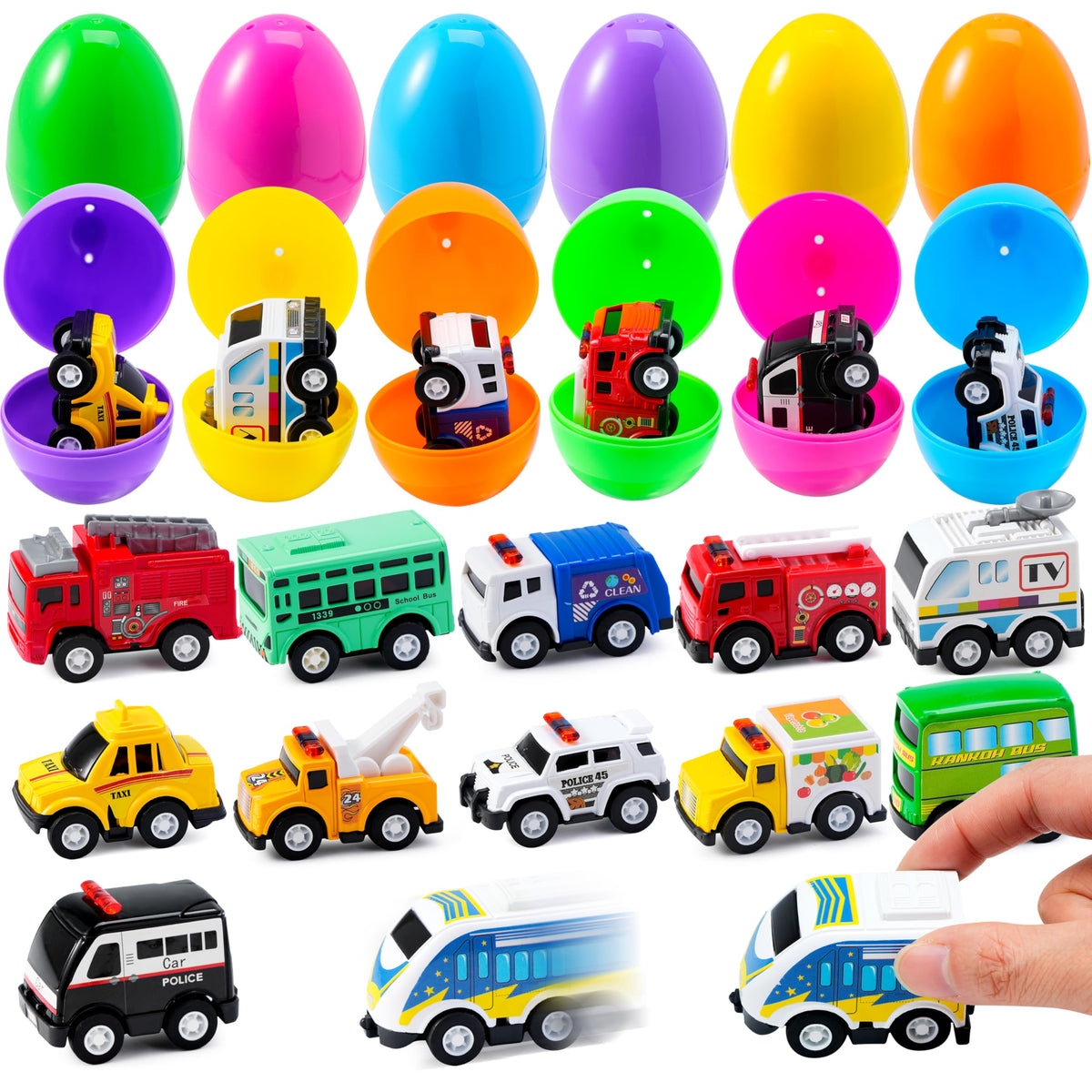 12 Pcs Prefilled Easter Eggs with Toys