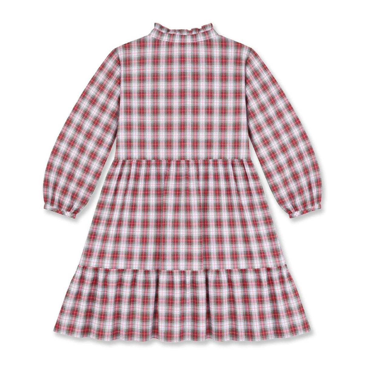 Plaid Shirt Dress with Ruffles