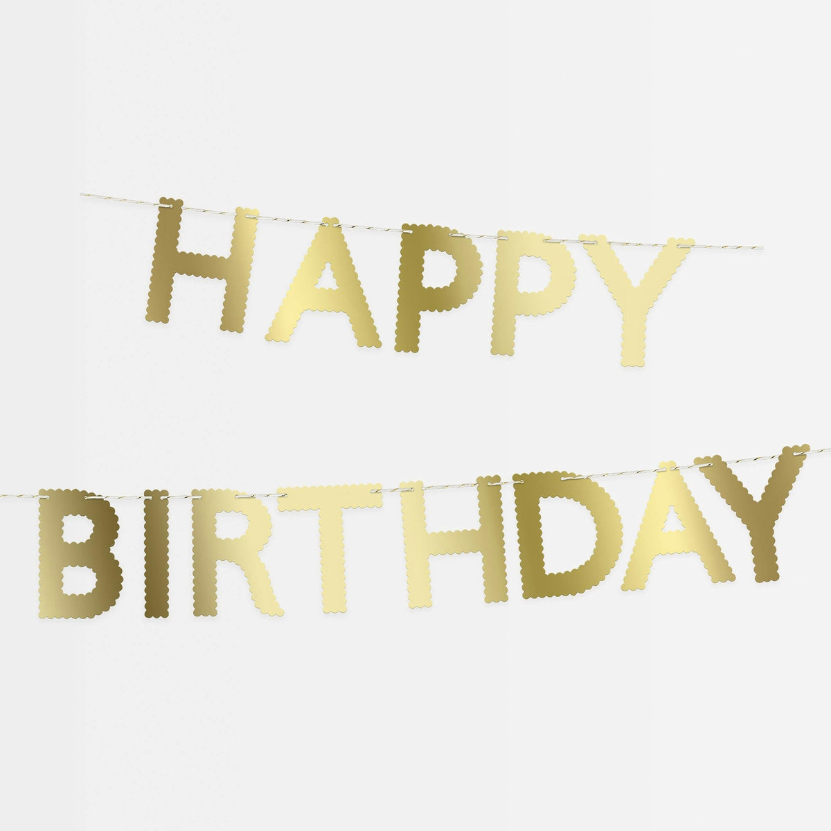 Gold Scallop Happy Birthday Garland