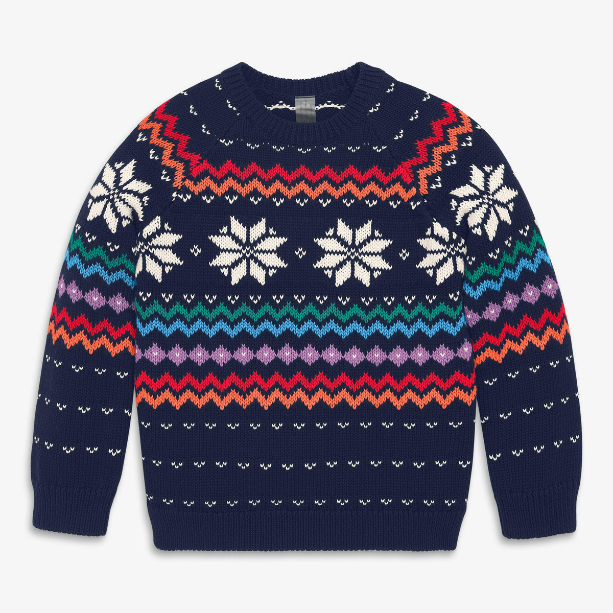 Kids rainbow snowflake fair isle sweater