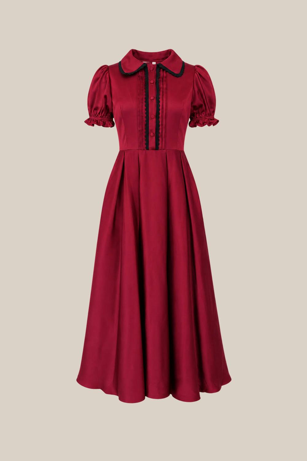 Sophia Dress in Garnet
