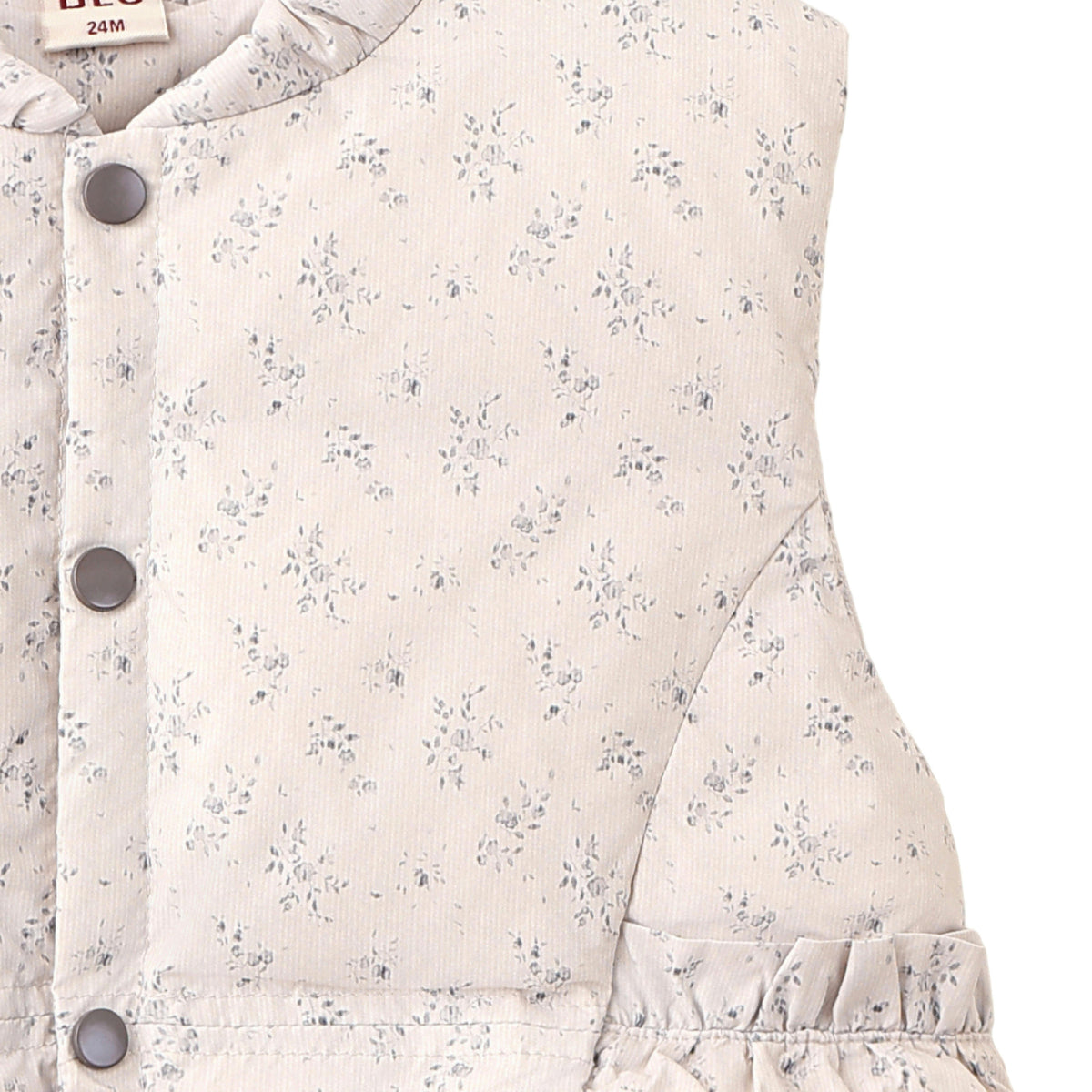 Cream Floral Quilted Vest