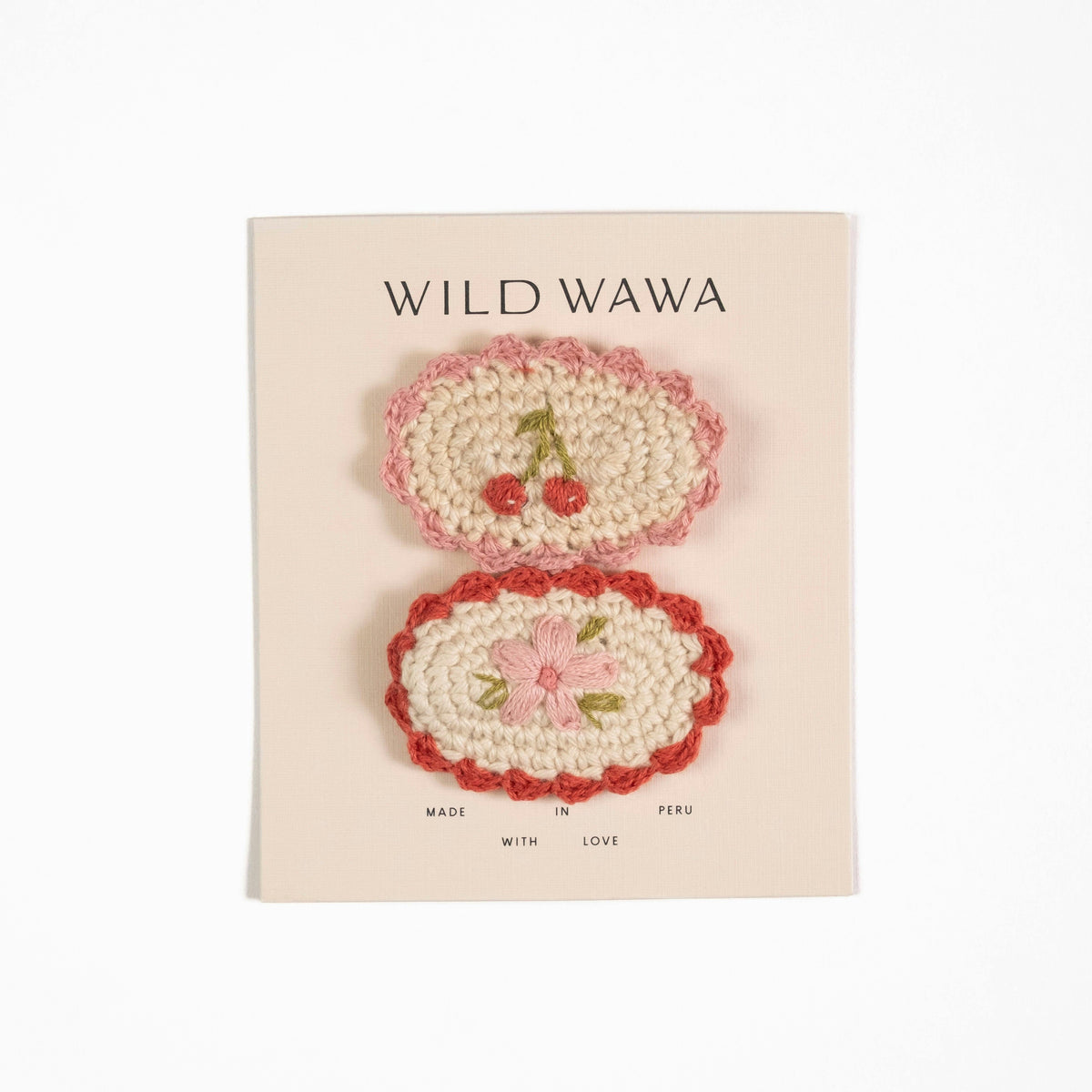 Crochet Clip Set in Cherry Bloom
