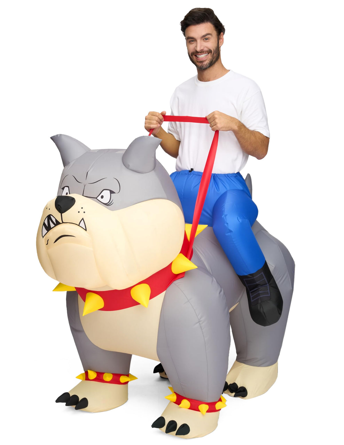 Adult Inflatable Bulldog Costume - Funny Halloween Ride-On