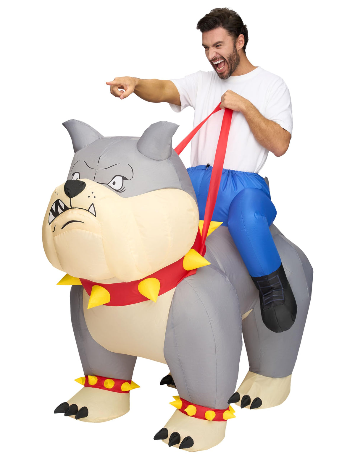 Adult Inflatable Bulldog Costume - Funny Halloween Ride-On