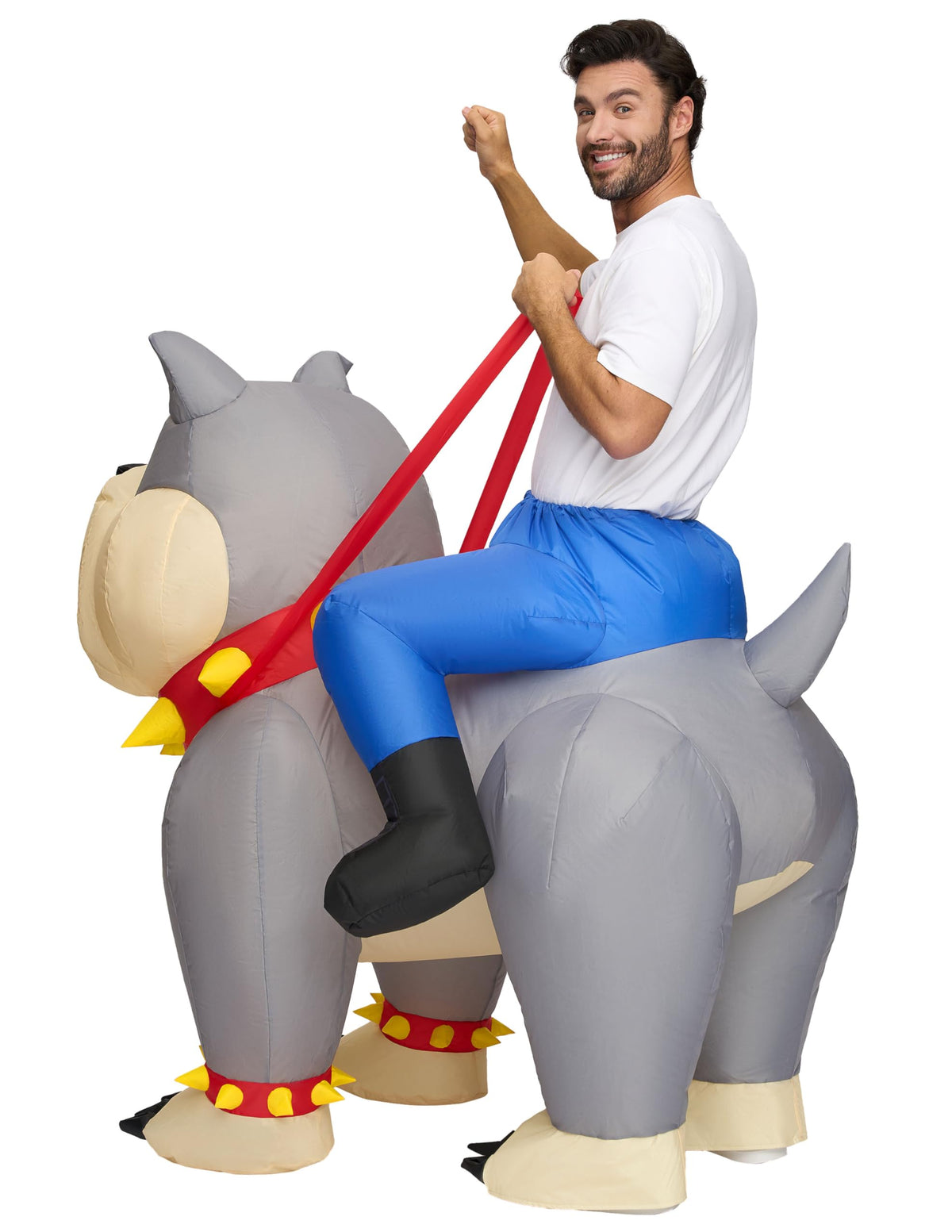 Adult Inflatable Bulldog Costume - Funny Halloween Ride-On