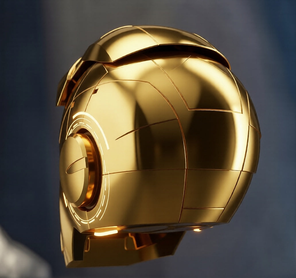 Gold Iron Man MK5 Helmet (With Jarvis - Voice, Remote, and Touch Control)