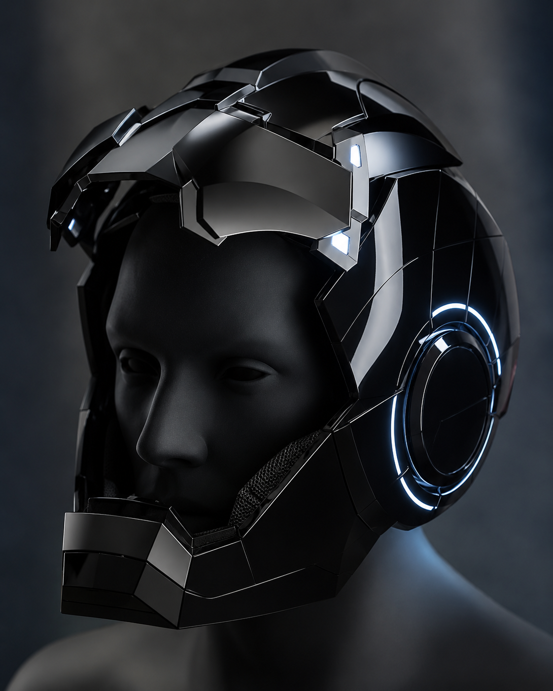 Black/Silver Iron Man MK5 Helmet (With Jarvis - Voice, Remote, and Touch Control)