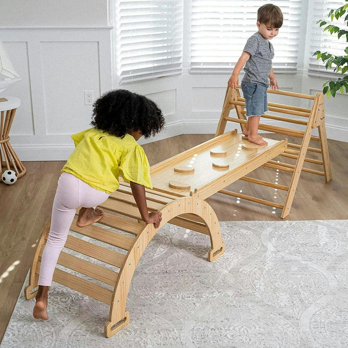 Hazel | Foldable Pikler Triangle Set with Slide, Ramp and Rocker