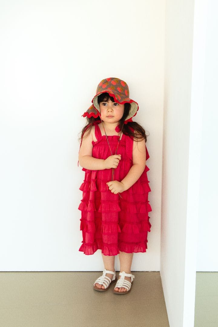 Nia Dress Red — Cotton Girls Dress | Infant to Tween 0-13 Years
