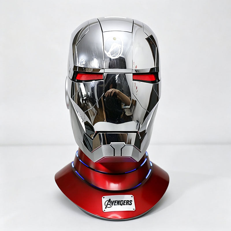 AutoKing Silver MK5 Iron Man Helmet with Voice Control Jarvis