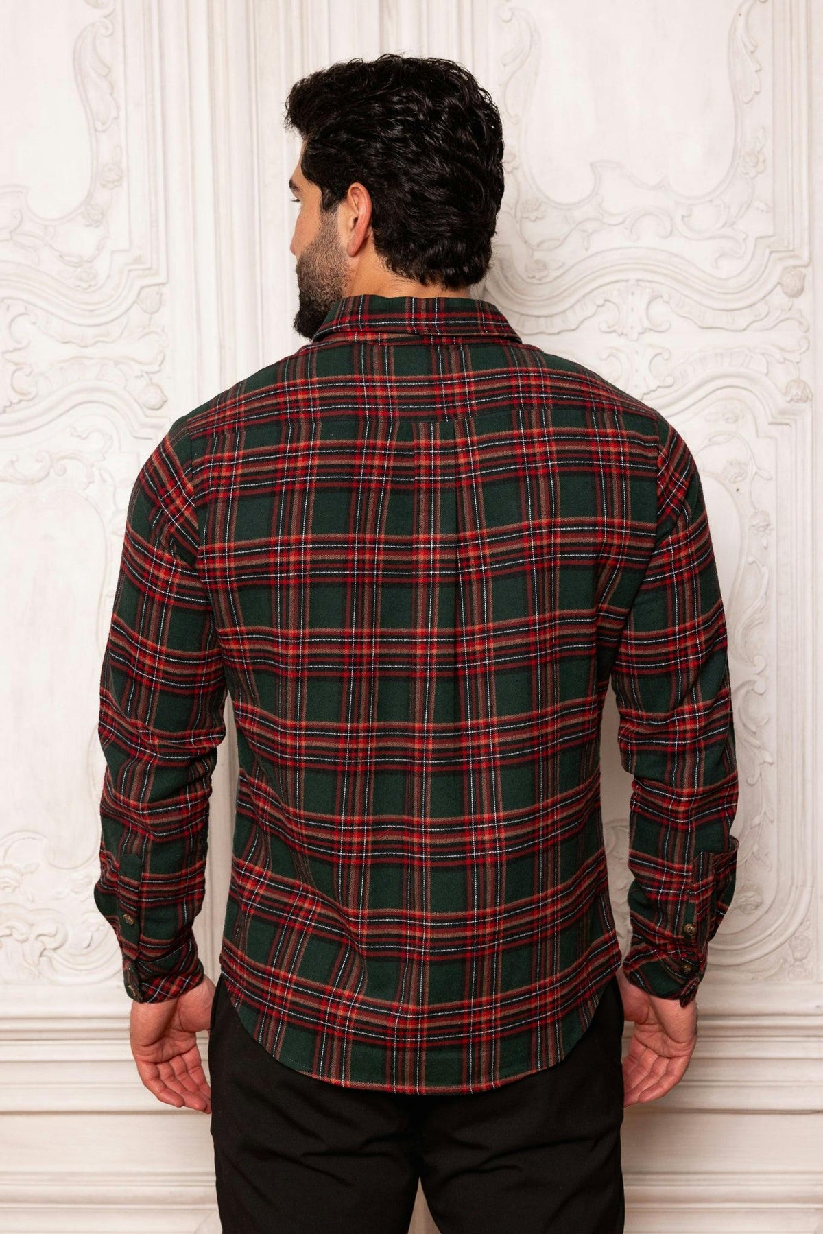 Mens John Shirt in Evergreen Plaid