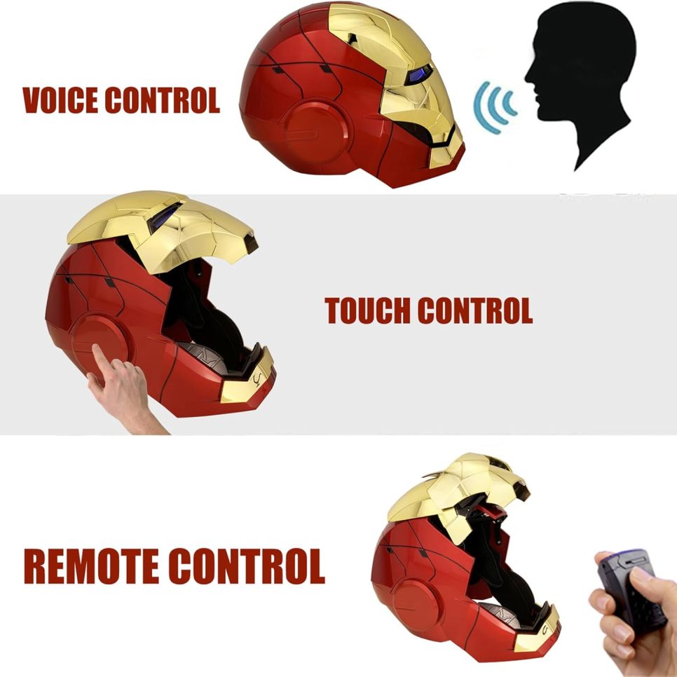Iron Man MK7 Gold Helmet (With Jarvis - Voice, Remote, and Touch Control)