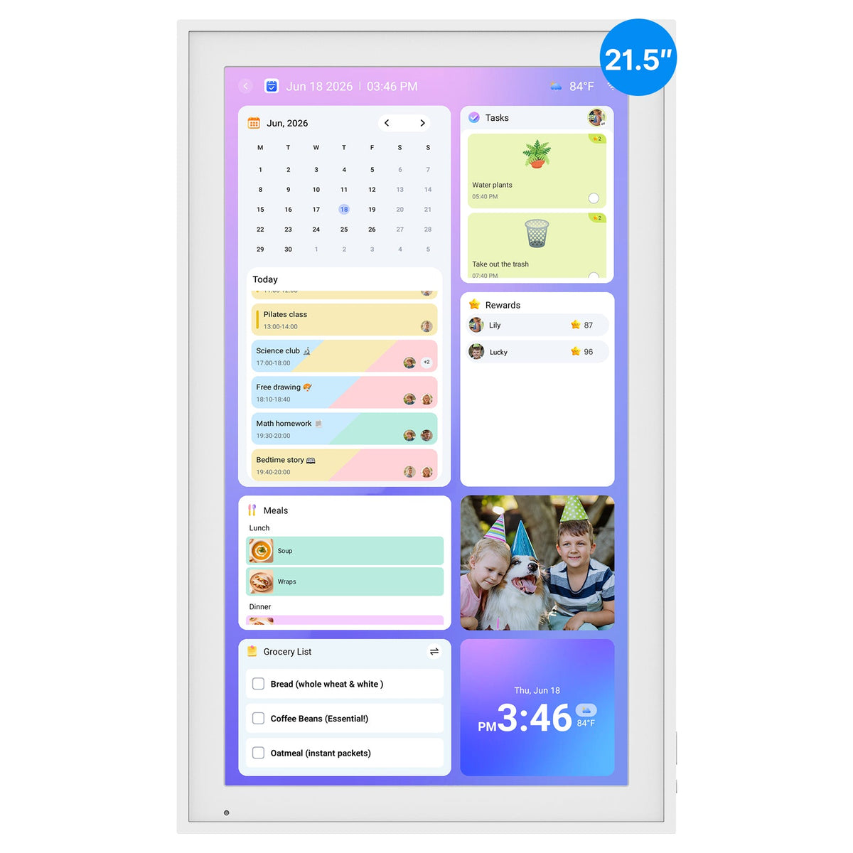 BSIMB 21.5 Inch Digital Calendar Chore Chart Wall Calendar