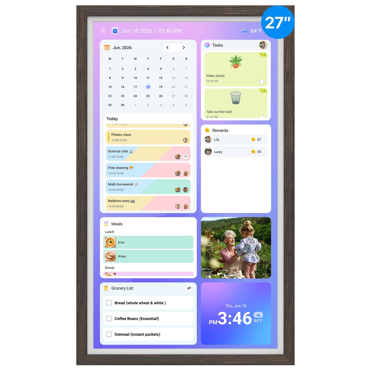 BSIMB 27 Inch Digital Calendar Chore Chart Wall Calendar