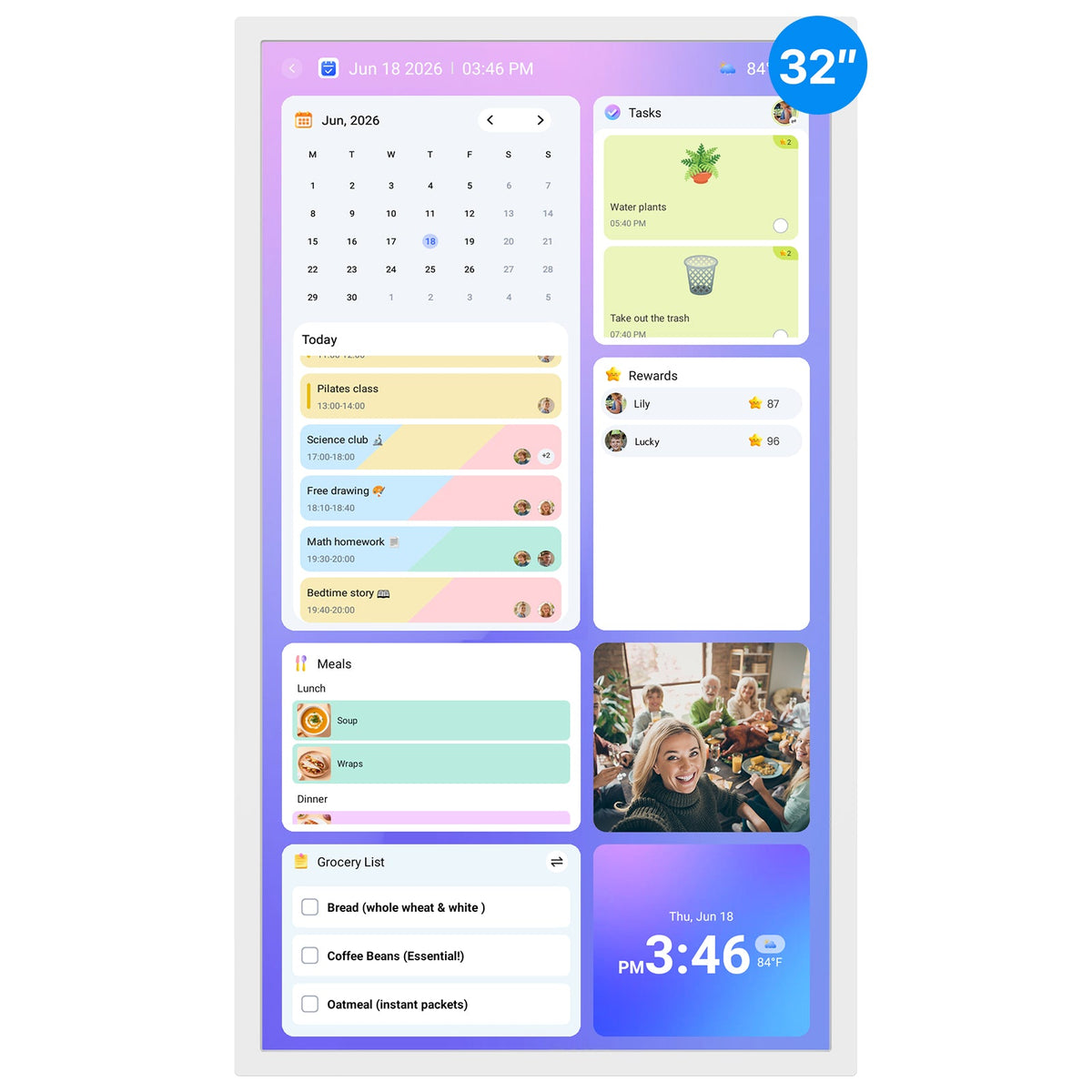 BSIMB 32 Inch Digital Calendar Chore Chart Wall Calendar