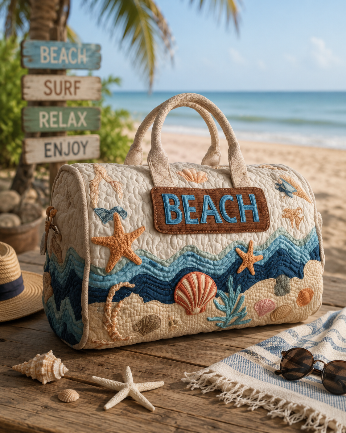 Hippie Van Quilted Duffle Bag