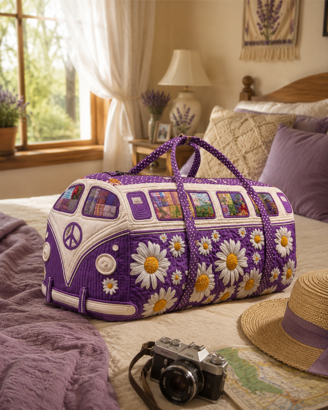 Hippie Van Quilted Duffle Bag