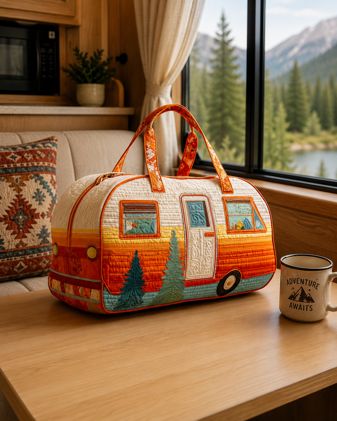 Hippie Van Quilted Duffle Bag