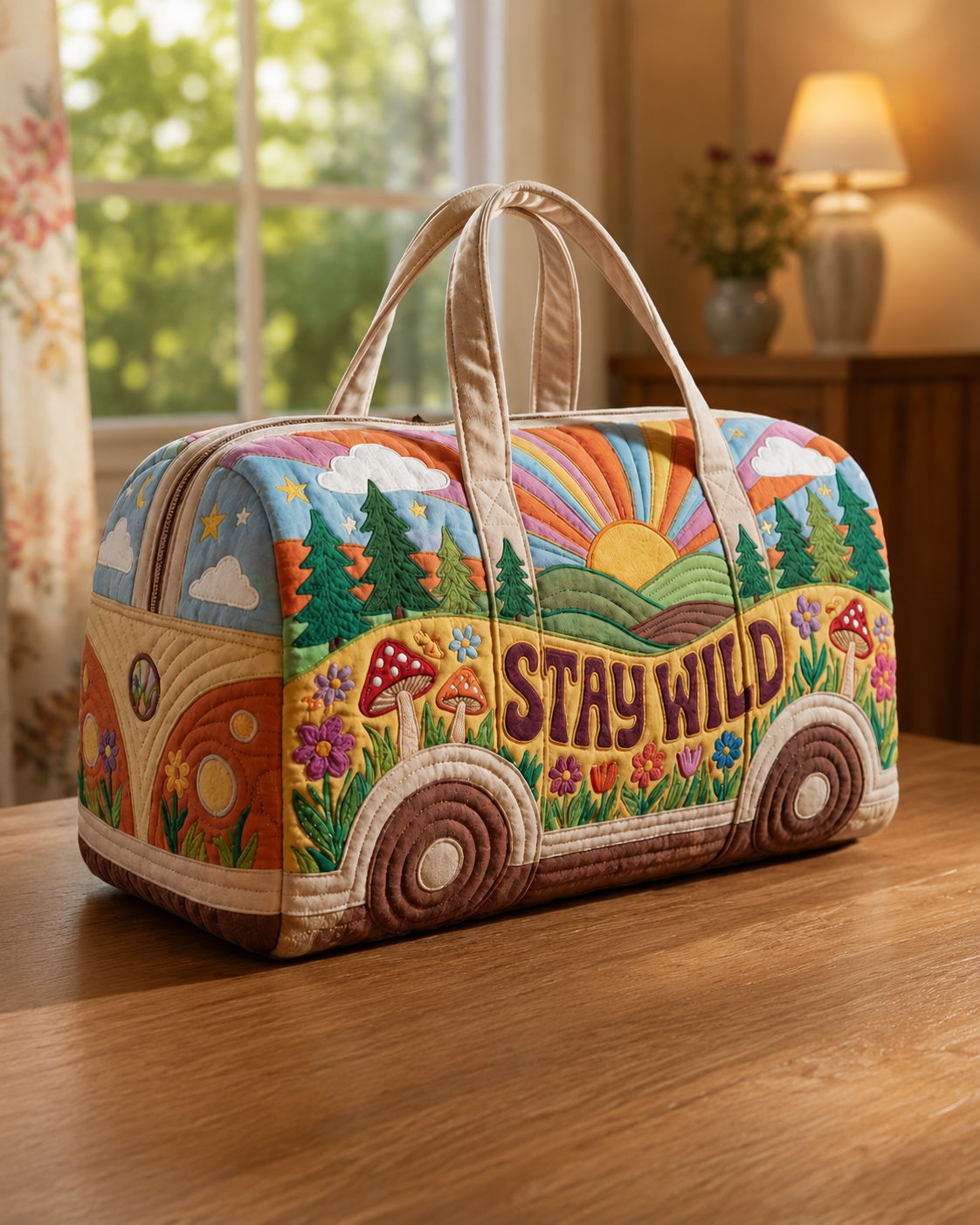 Hippie Van Quilted Duffle Bag