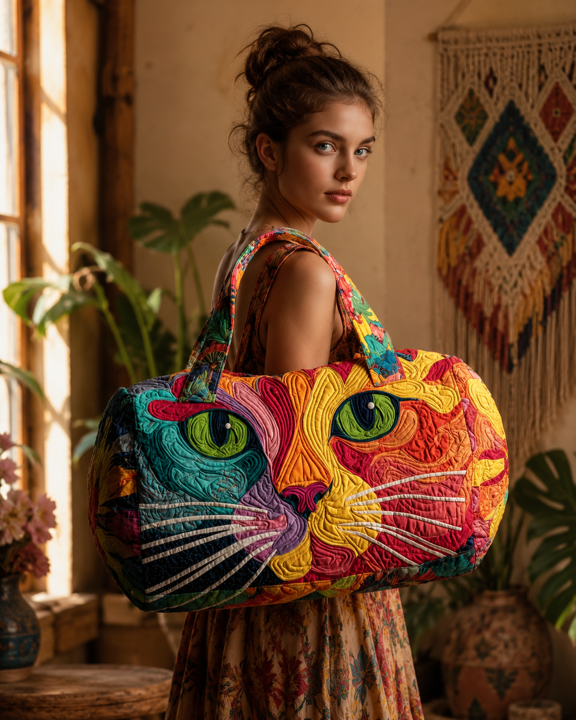 Hippie Van Quilted Duffle Bag