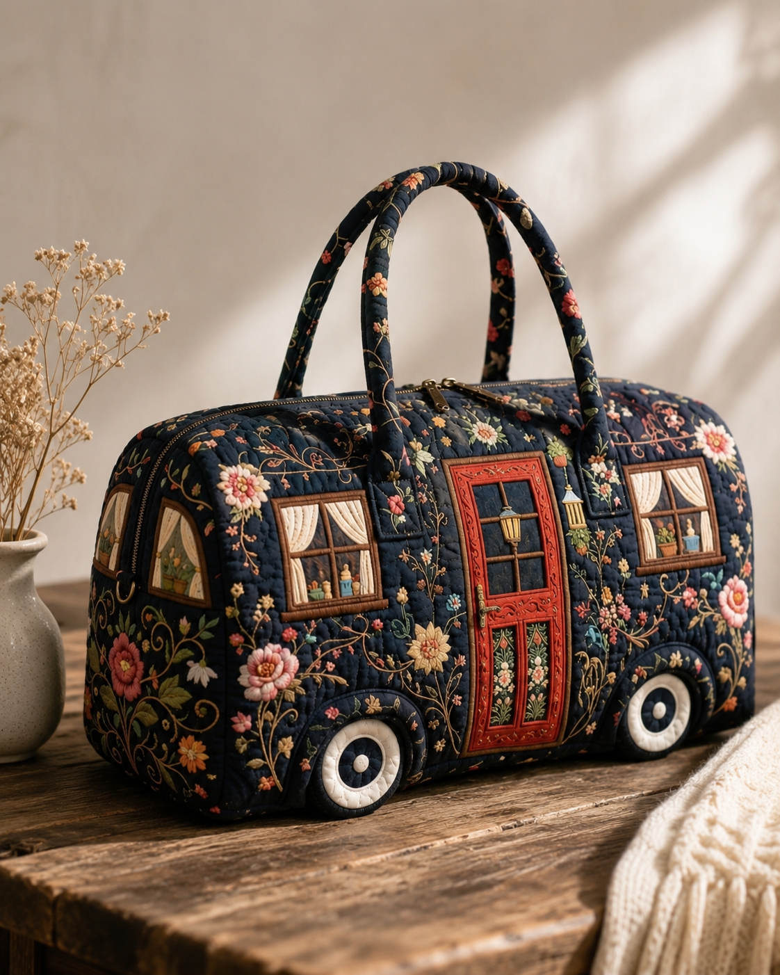 Hippie Van Quilted Duffle Bag
