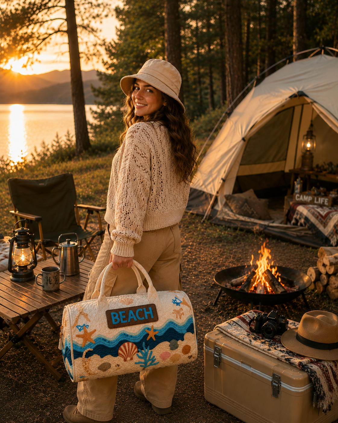 Hippie Van Quilted Duffle Bag