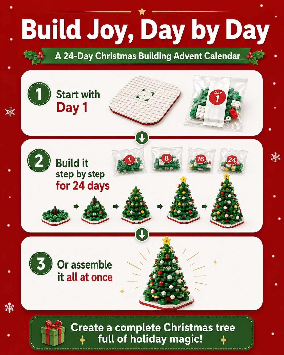 Advent Calendar 2026-Christmas tree building set toy