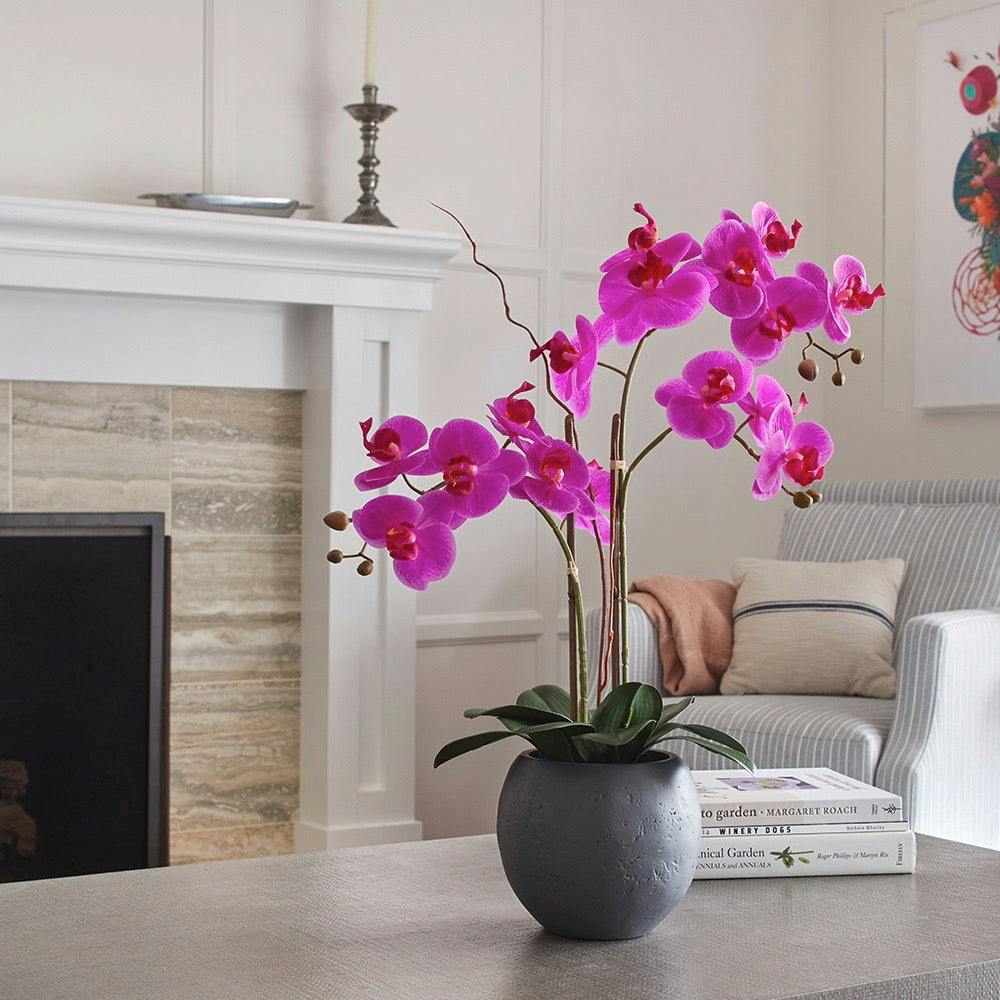 Artificial Pink Double Stem Orchid