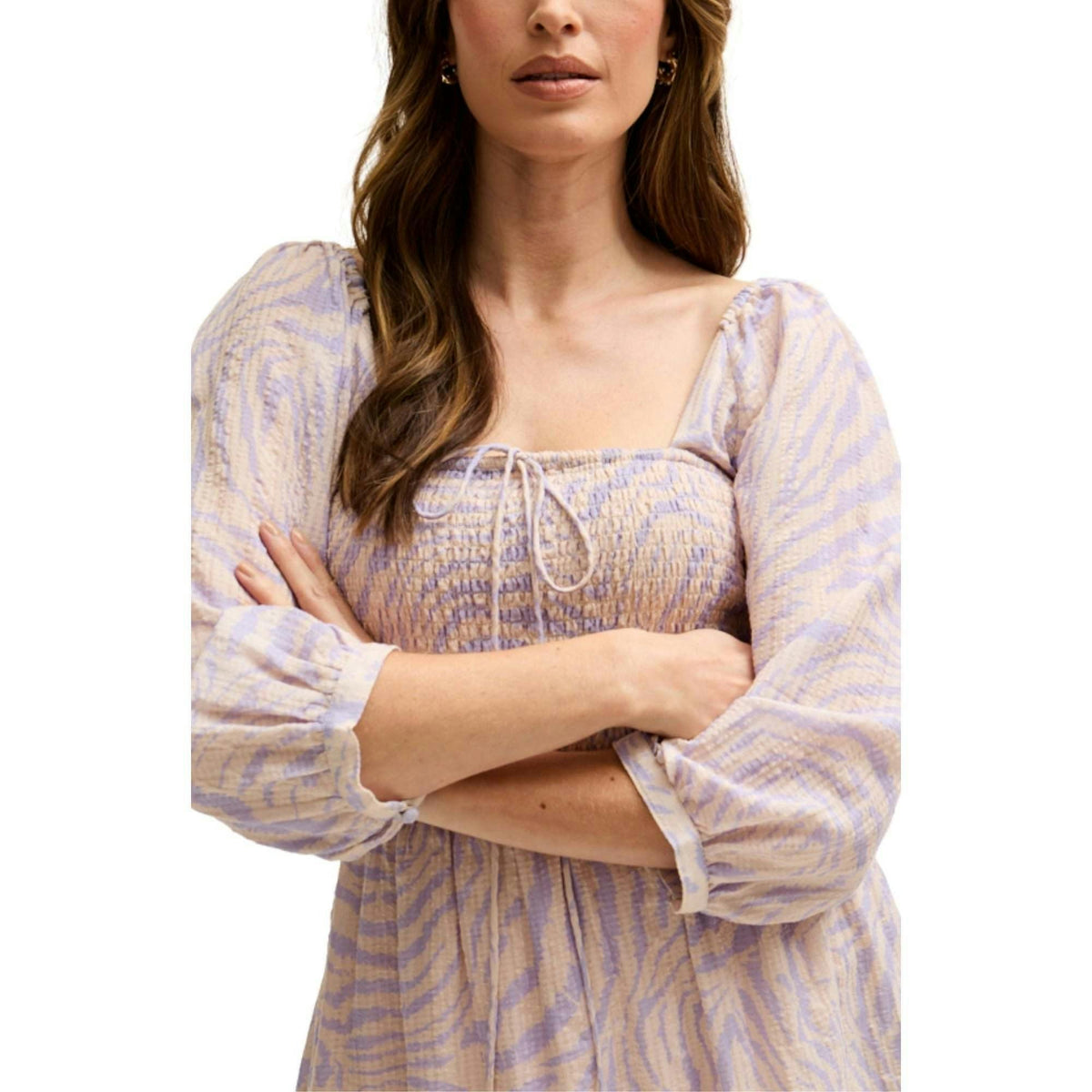 Margot Ruffle Neck Spot Print Maxi Dress