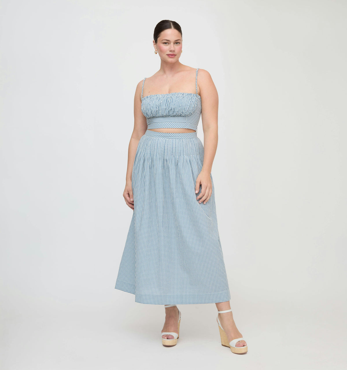 The Ame Skirt - Lagoon Gingham