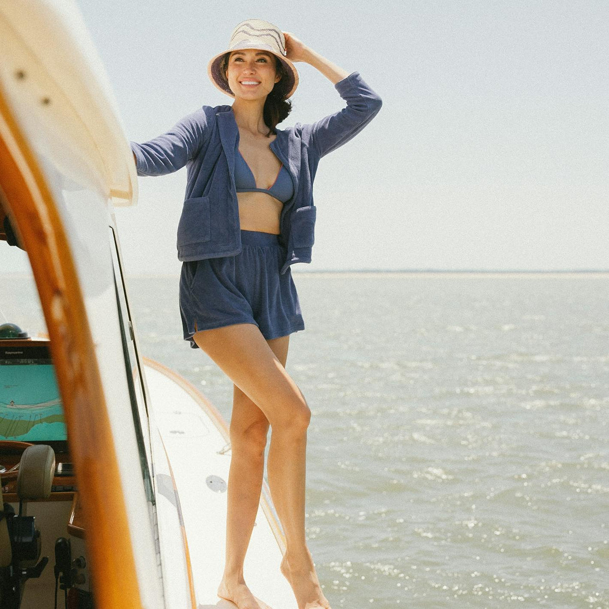 women's newport navy french terry jacket