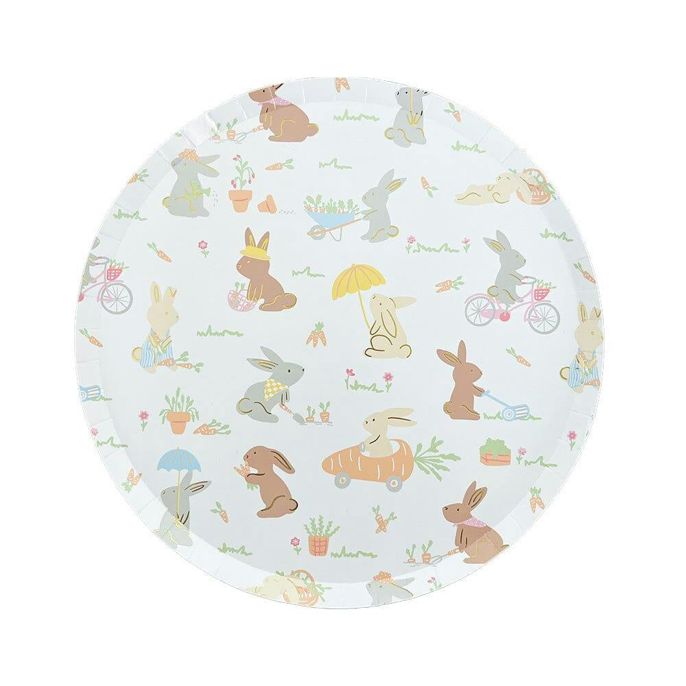 Springtime Bunnies in the Garden Large Plates