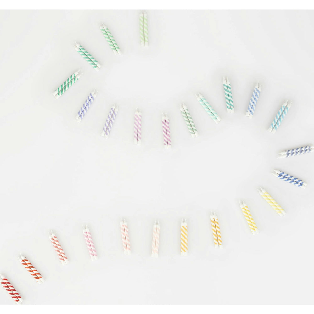 Rainbow Striped Mini Candles