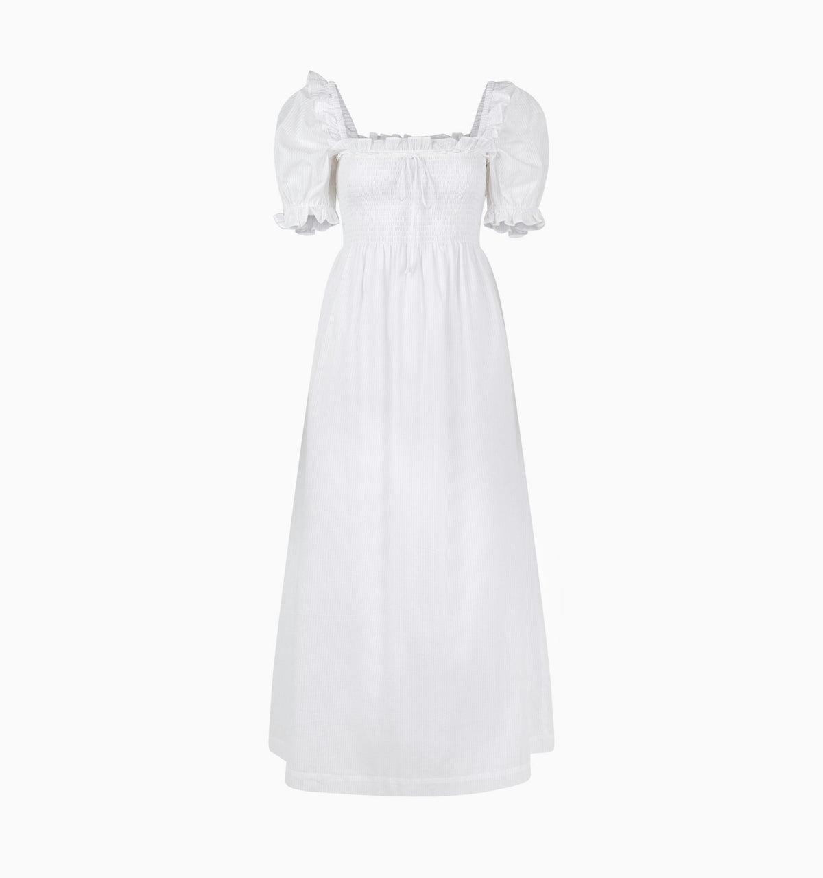 The Scarlett Nap Dress - White Shadow Stripe
