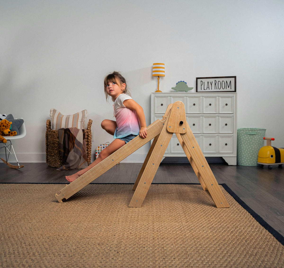 Hazel | Foldable Pikler Triangle Set with Slide, Ramp and Rocker