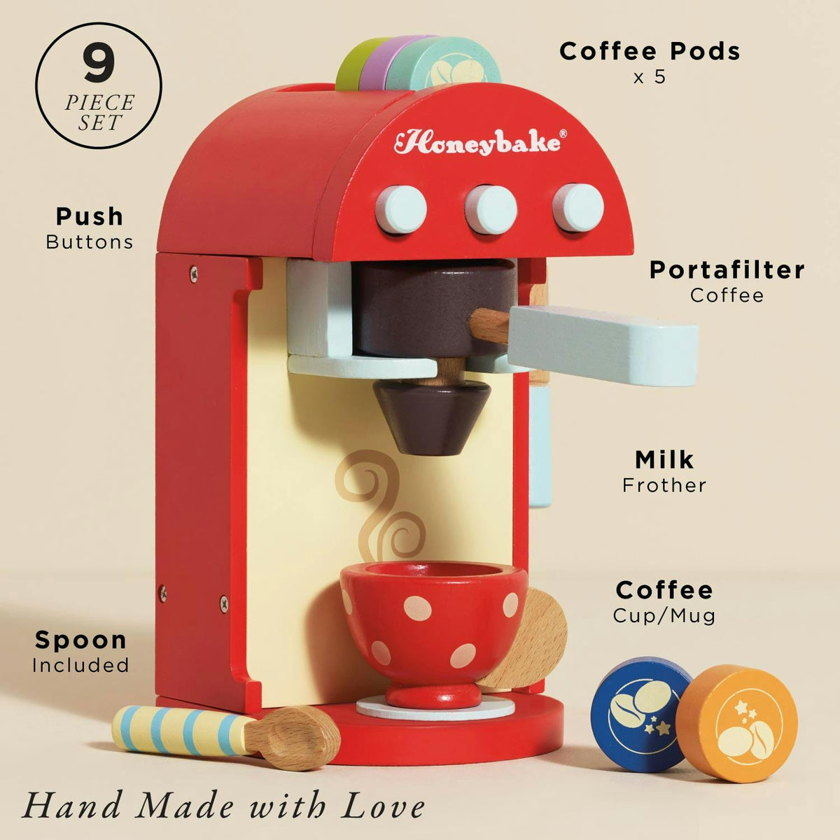 Wooden Coffee Machine & Cup