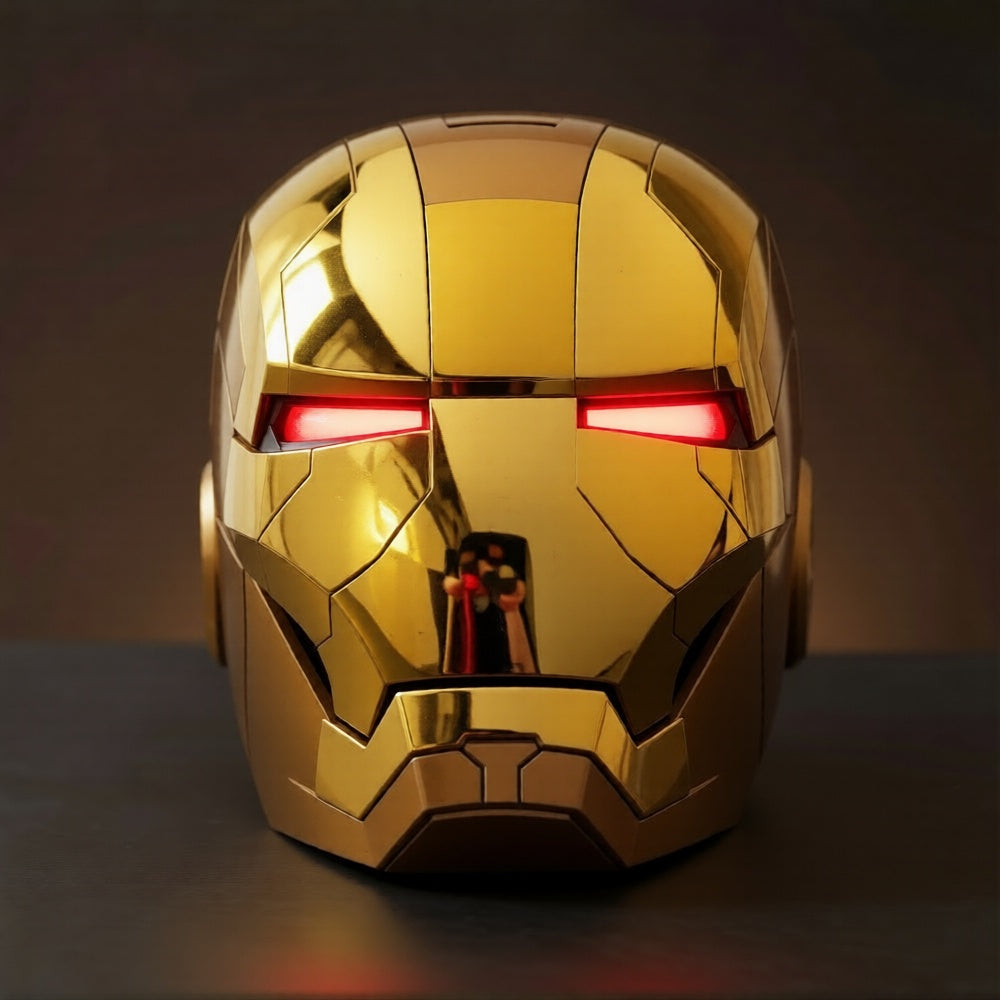 Gold Iron Man MK5 Helmet (With Jarvis - Voice, Remote, and Touch Control)