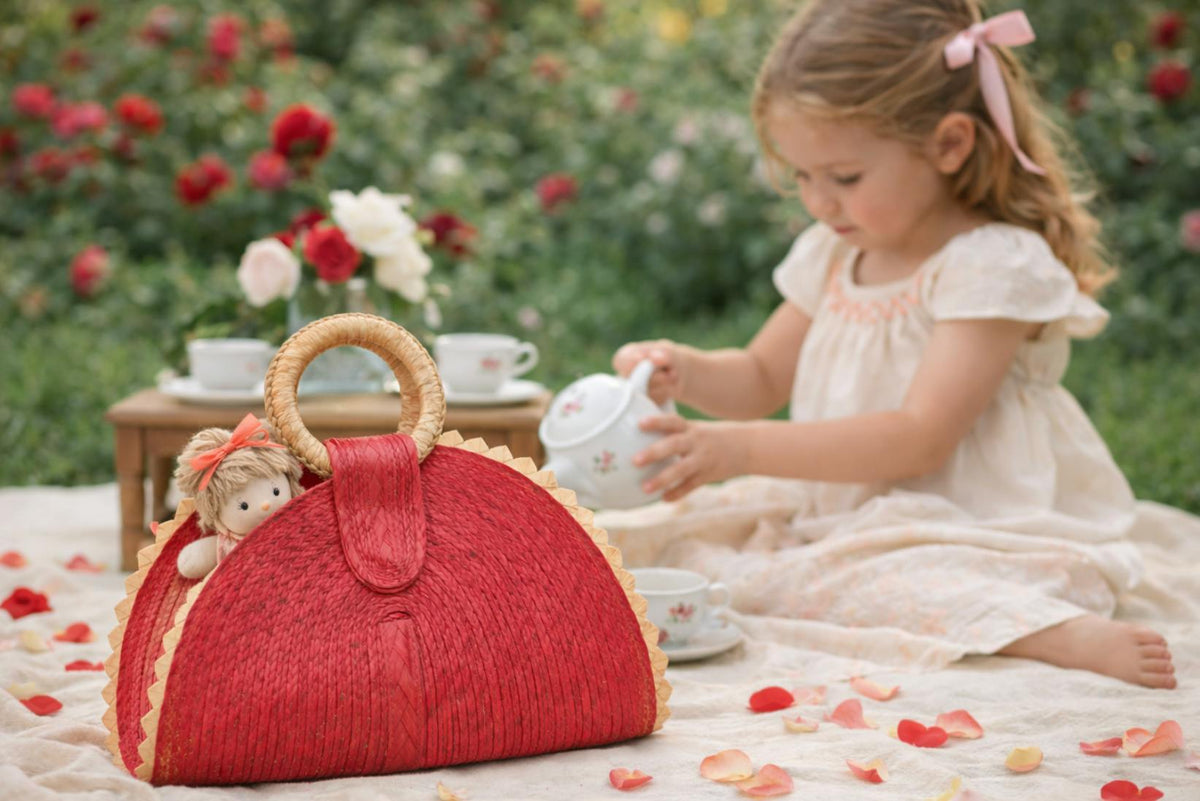 Crimson Berry Palm Purse