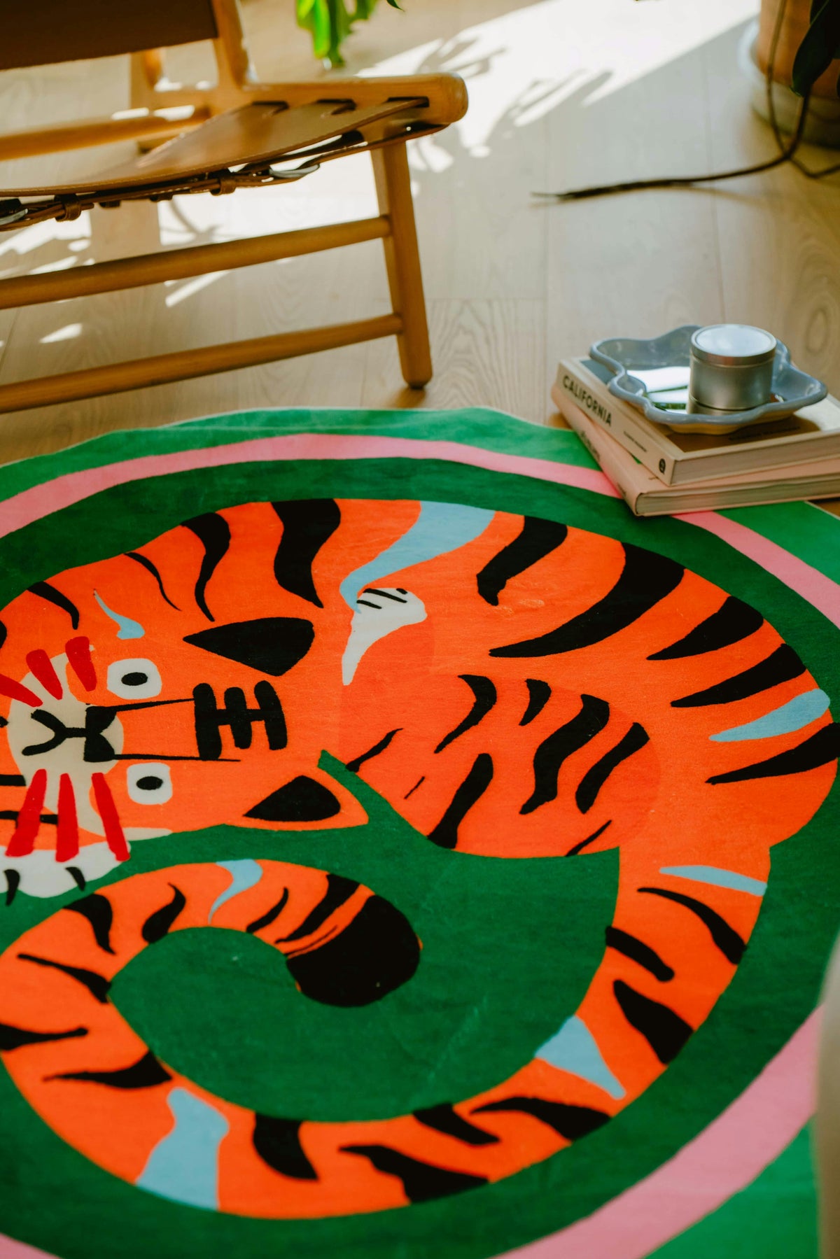 Oval Tiger Area Rug by Lu Yang