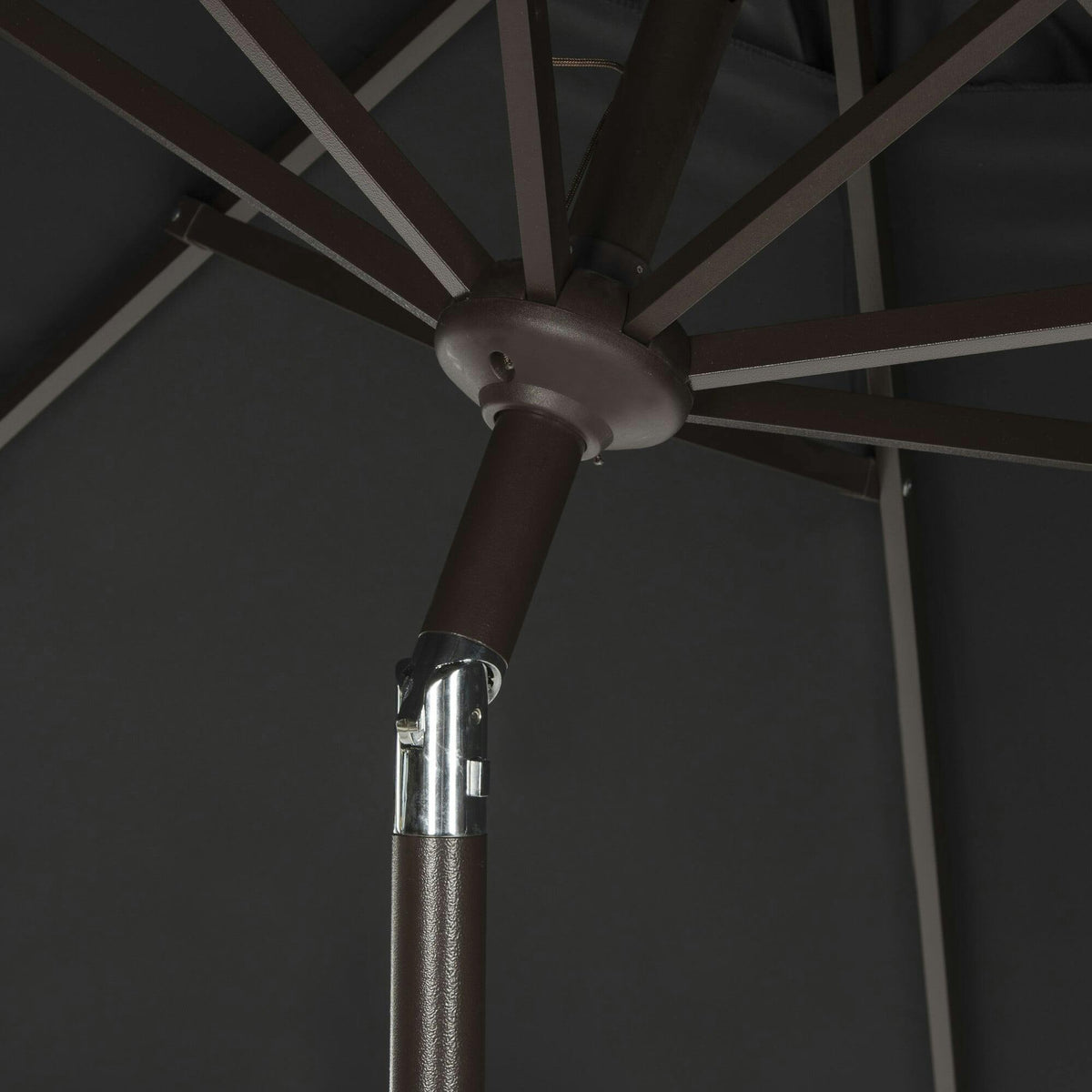 UV-Resistant Zimmerman 9' Crank Push-Button Tilt Umbrella